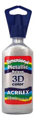 TINTA DIMENSIONAL METALLIC PRATA - ACRILEX