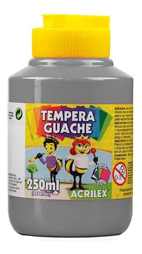 TINTA GUACHE CINZA 250ML - ACRILEX