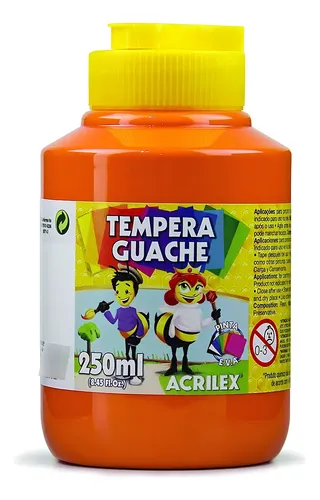 TINTA GUACHE LARANJA 250ML - ACRILEX