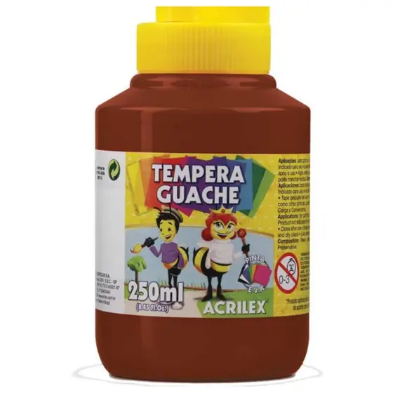 TINTA GUACHE MARROM 250ML - ACRILEX
