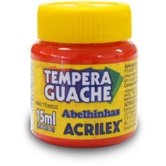 TINTA GUACHE VERMELHO FOGO 15ML - ACRILEX