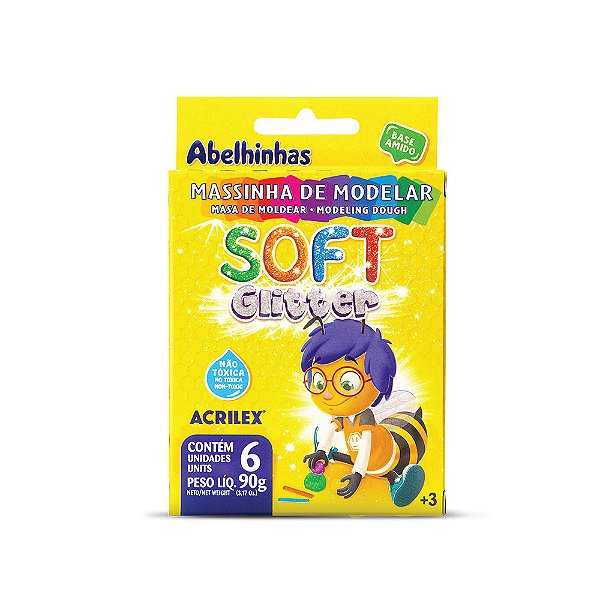 MASSINHA DE MODELAR SOFT GLITTER 90G - ACRILEX