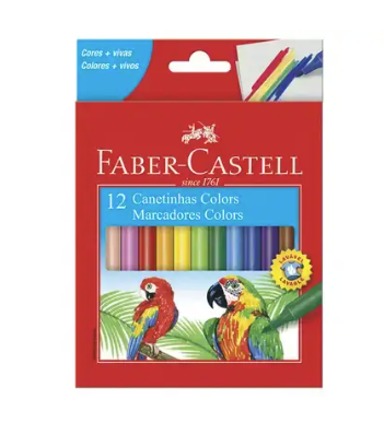 CANETINHA HIDROGRAFICA COM 12 CORES PRESTOCOLOR - FABER-CASTELL