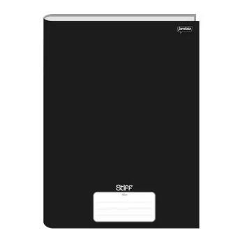 CADERNO BROCHURA CAPA DURA 1/4 COM 80 FOLHAS PRETO SLIM STIFF - JANDAIA