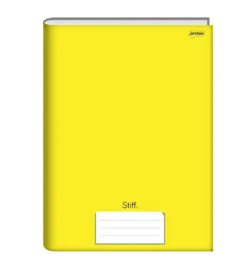 CADERNO BROCHURA CAPA DURA 1/4 COM 96 FOLHAS AMARELO STIFF - JANDAIA