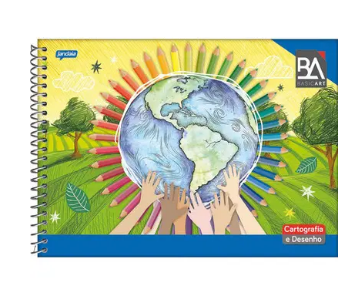 CADERNO DE DESENHO/CARTOGRAFIA ESPIRAL CAPA DURA SEM SEDA COM 96 FOLHAS - BASIC ART
