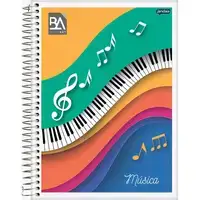 CADERNO DE MUSICA ESPIRAL CAPA FLEXIVEL COM 40 FOLHAS - BASIC ART