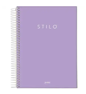 CADERNO ESPIRAL CAPA DURA 1 MATERIA COM 80 FOLHAS LILAS PASTEL STILO - JANDAIA