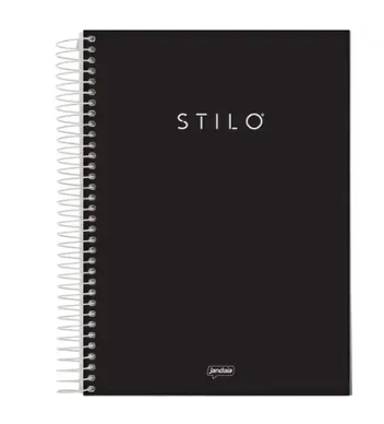 CADERNO ESPIRAL CAPA DURA 10 MATERIA COM 160 FOLHAS PRETA STILO - JANDAIA