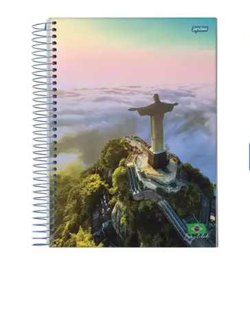 CADERNO ESPIRAL CAPA FLEXIVEL 1/4 COM 48 FOLHAS BRASILIDADE - JANDAIA