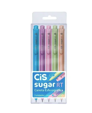 CANETA ESF. RETRATIL SUGAR PASTEL 1.0MM  - CIS