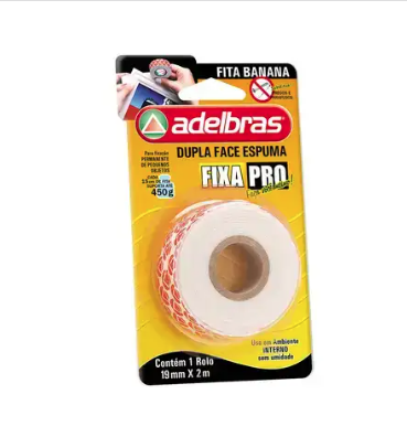 FITA DUPLA FACE ESPUMA 19MMX2M - ADELBRAS