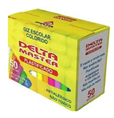 GIZ ESCOLAR PLASTIFICADO COLORIDO - DELTA