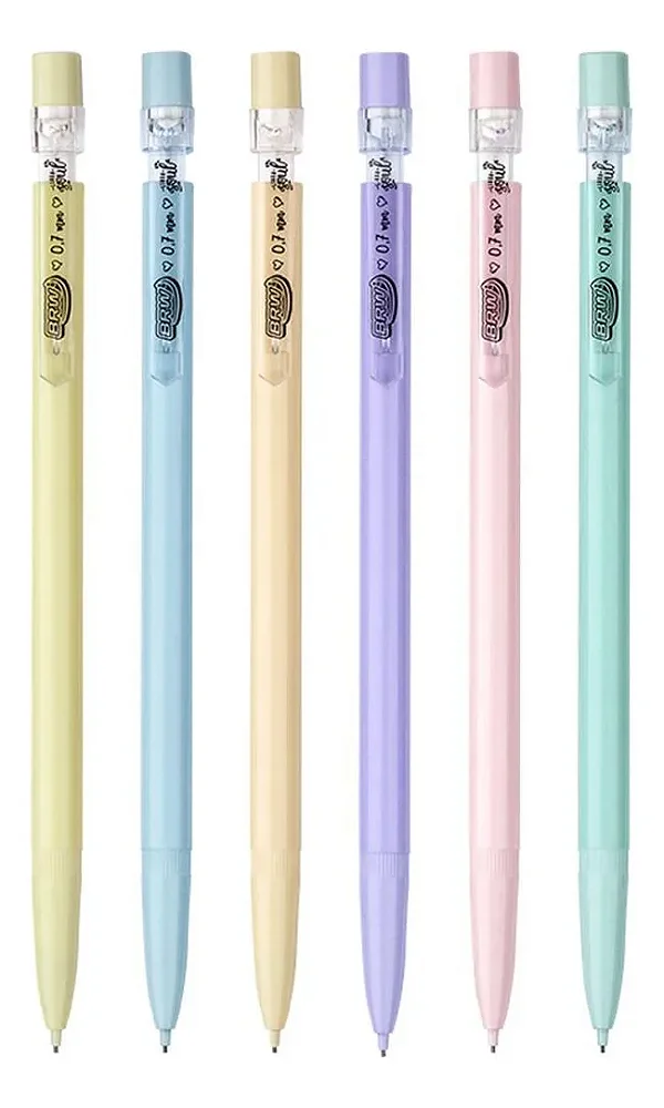 LAPISEIRA PLASTICA CLIP TRANSPARENTE PASTEL 0.7MM - BRW