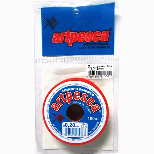 LINHA DE NYLON COR BRANCA 0.20MM COM 100M - ARTPESCA