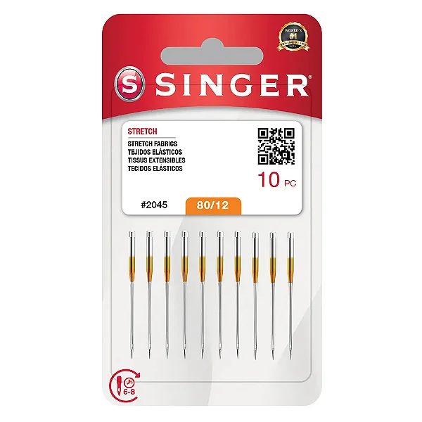 AGULHA DE MAQUINA (PONTA BOLA) 80/12 () #2045 - SINGER