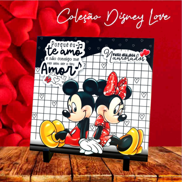AZULEJO MICKEY PORQUE TE AMO 20X20CM PERSONALIZADO