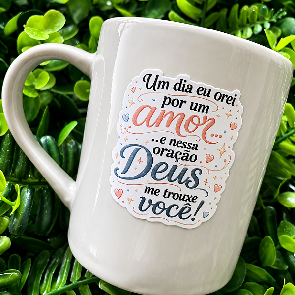 CANECA DE LOUÇA DEUS TROUXE VOCÊ DTF PERSONALIZADO