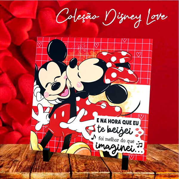AZULEJO MICKEY E NA HORA QUE TE BEIJEI 15X15CM PERSONALIZADO