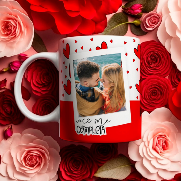 CANECA DE LOUÇA VOCE ME COMPLETA PERSONALIZADO