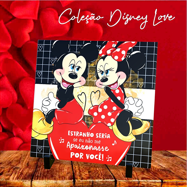 AZULEJO MICKEY ESTRANHO SERIA SE EU NÃO ME APAIXONASSE 15X15CM PERSONALIZADO
