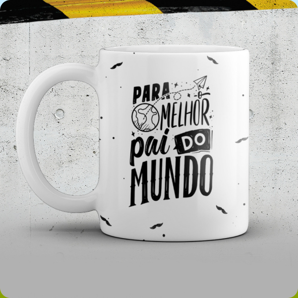 CANECA DE LOUÇA PARA O MELHOR PAI DO MUNDO PERSONALIZADA