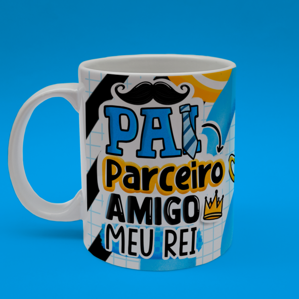 CANECA DE LOUÇA PAI PARCEIRO AMIGO MEU REI PERSONALIZADO