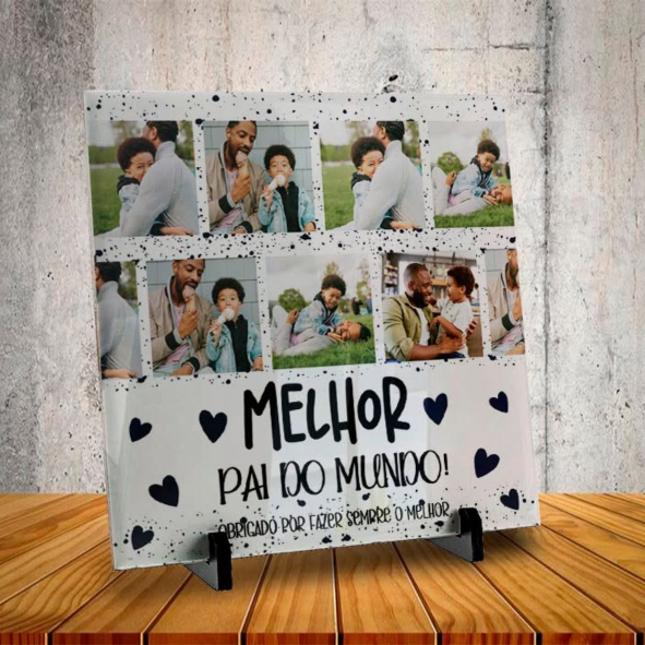 AZULEJO OBRIGADO POR FAZER SEMPRE O MELHOR (COM FOTOS) 20X20CM PERSONALIZADO