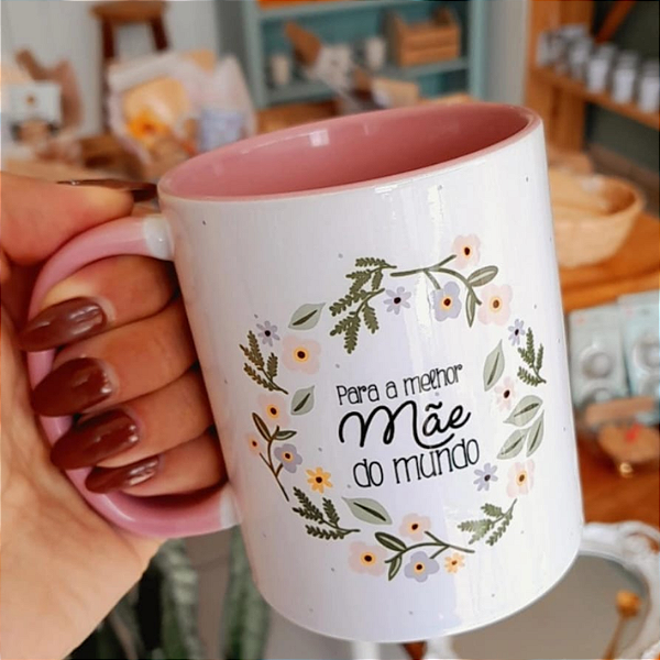 CANECA DE LOUÇA PARA A MELHOR MÃE DO MUNDO PERSONALIZADO