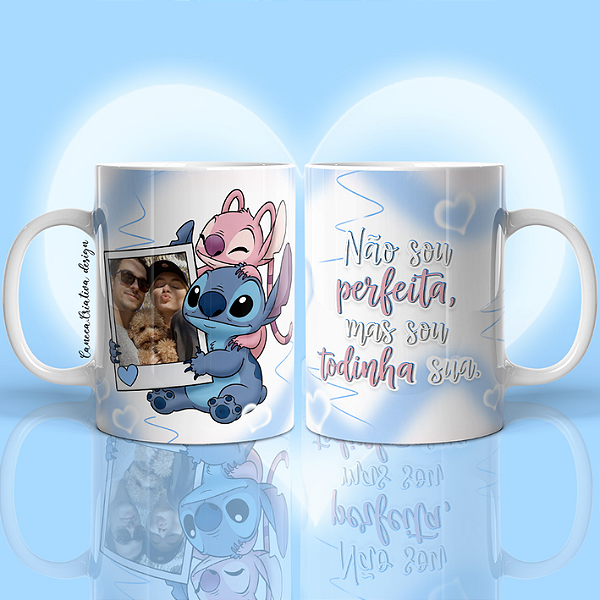 CANECA DE LOUÇA NÃO SOU PERFEITO MAS SOU TODINHO SEU (AZUL) PERSONALIZADO