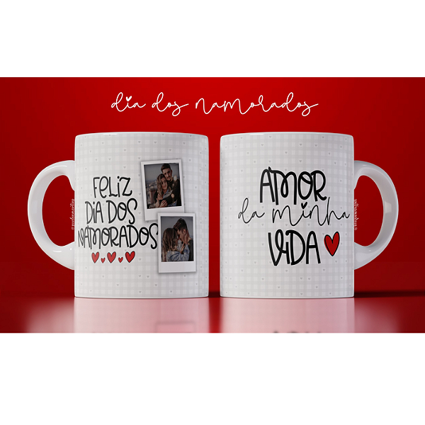 CANECA DE LOUÇA AMOR DA MINHA VIDA PERSONALIZADO