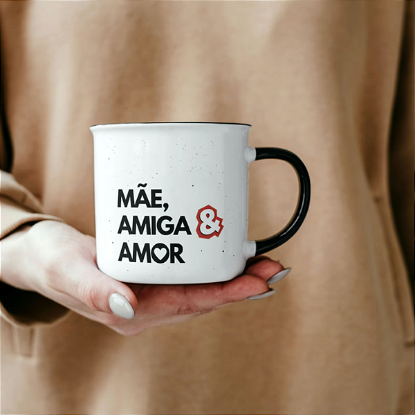 CANECA DE LOUÇA MÃE AMIGA AMOR PERSONALIZADO
