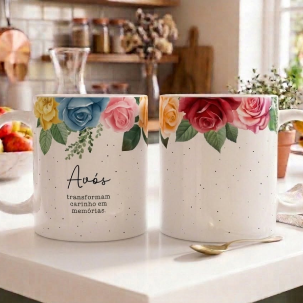 CANECA DE LOUÇA AVÓS TRANSFORMAM CARINHO EM MEMORIAS PERSONALIZADO
