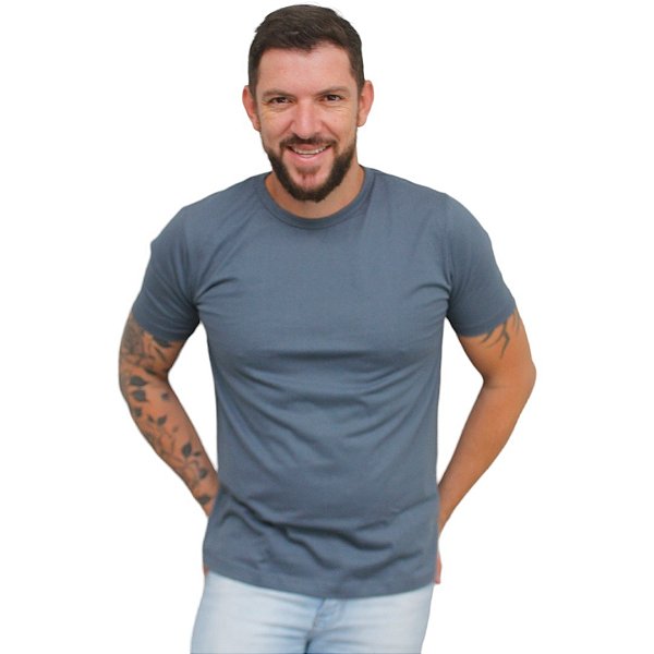CAMISETAS ALGODÃO 100% COR CINZA ESCURO