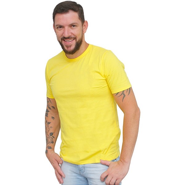 CAMISETAS ALGODÃO 100% COR AMARELO