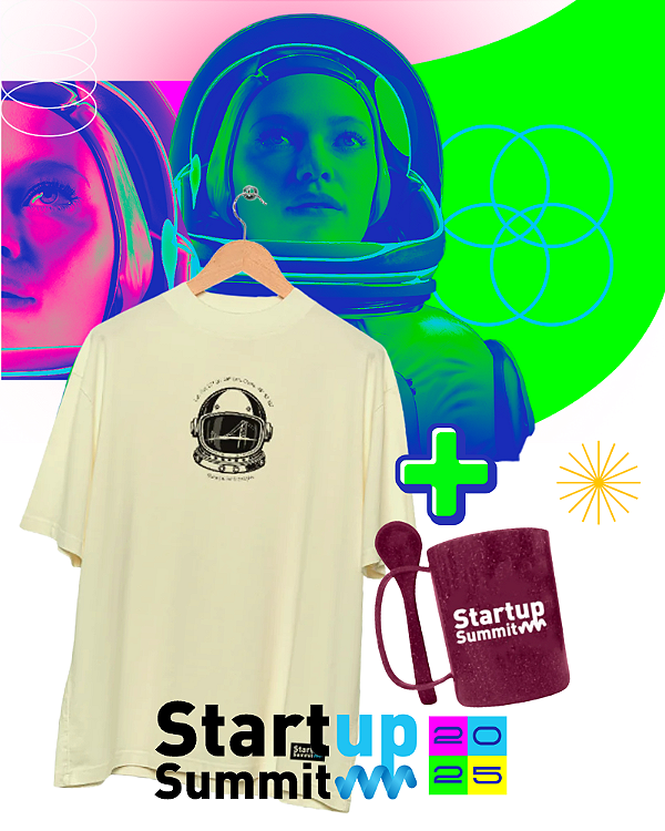 Camiseta Tairú Startup Summit - ASTRONAUTA - OFF + Caneca Tairú Fibra de Açaí - STARTUP SUMMIT