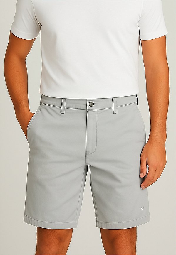 Bermuda Chino Modaclub Cinza Claro