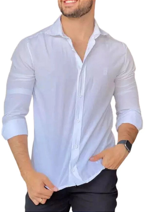 Camisa Manga Longa Basica Branca