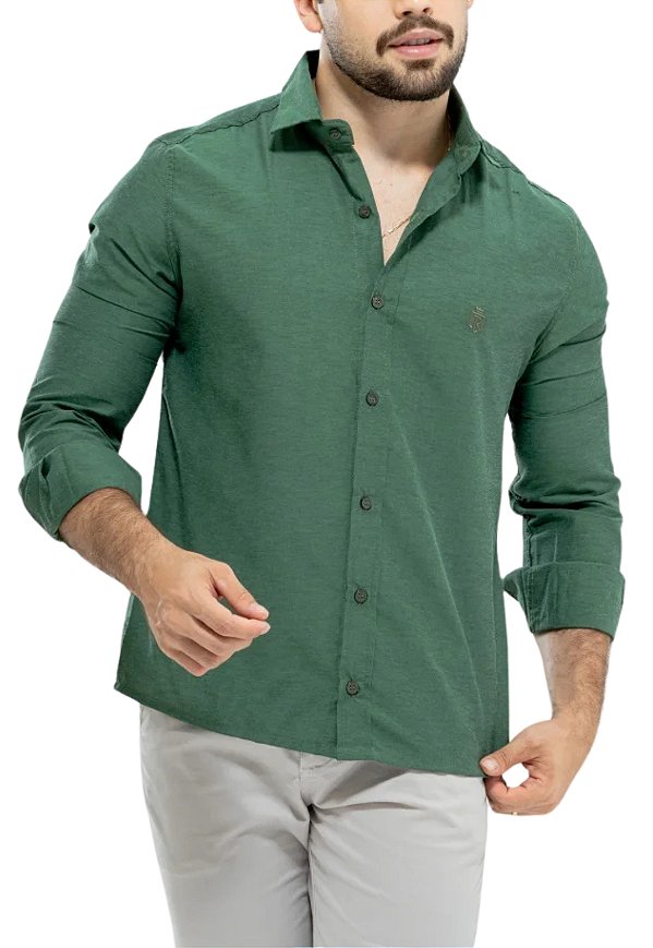 Camisa Manga Longa Basica Verde