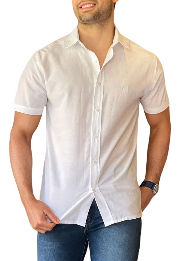 Camisa Manga Curta Basica Branca