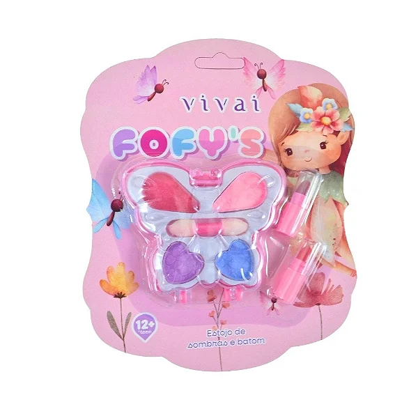 ESTOJO PALETA DE SOMBRAS E BATOM FOFYS INFANTIL VIVAI