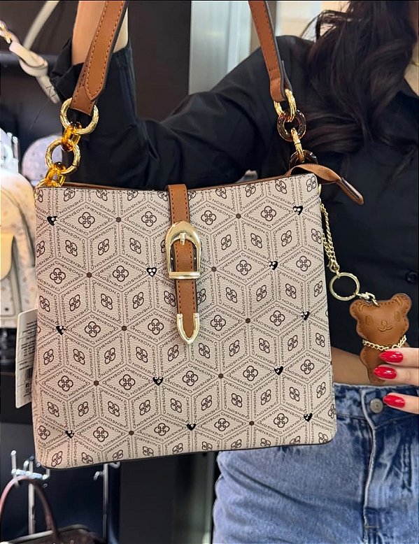 Bolsa Feninima Transversal Coração Cristal