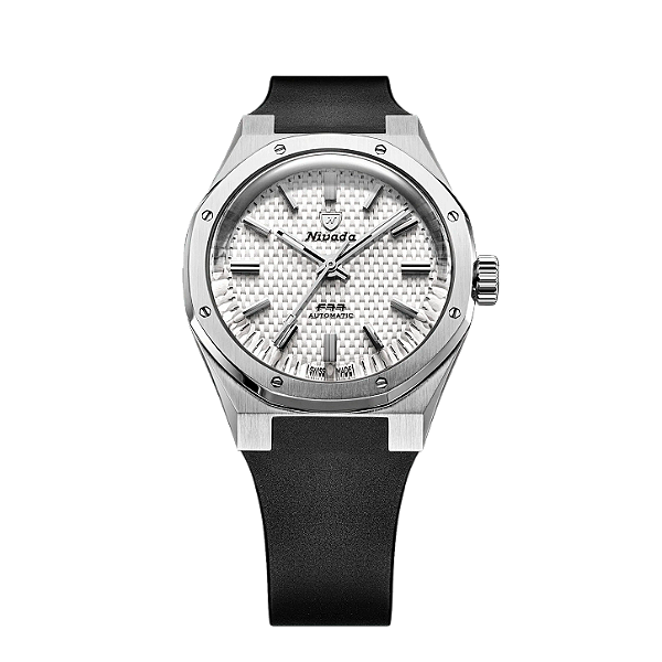 Nivada Grenchen F77 Mark II Branco Borracha