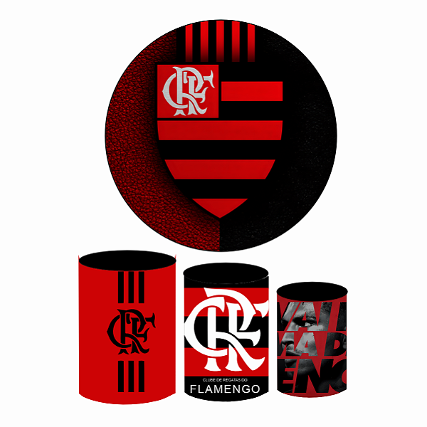Kit Capas Festa Painel 1,5m + Trio Cilindros Flamengo