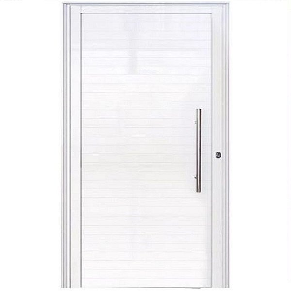 Porta Pivotante de Alumínio Branco Com Puxador Linha 25