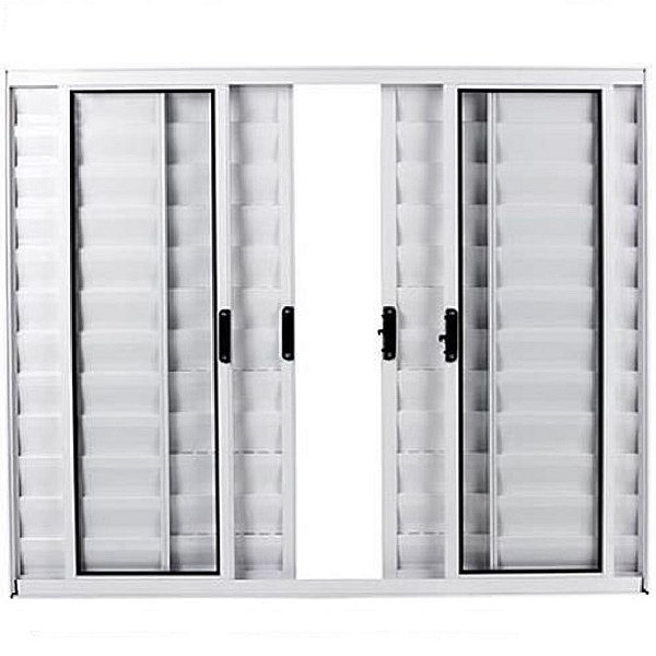 Janela Veneziana 6 Folhas Alumínio Branco Modular