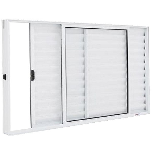 Janela Veneziana 3 Folhas Alumínio Branco Modular