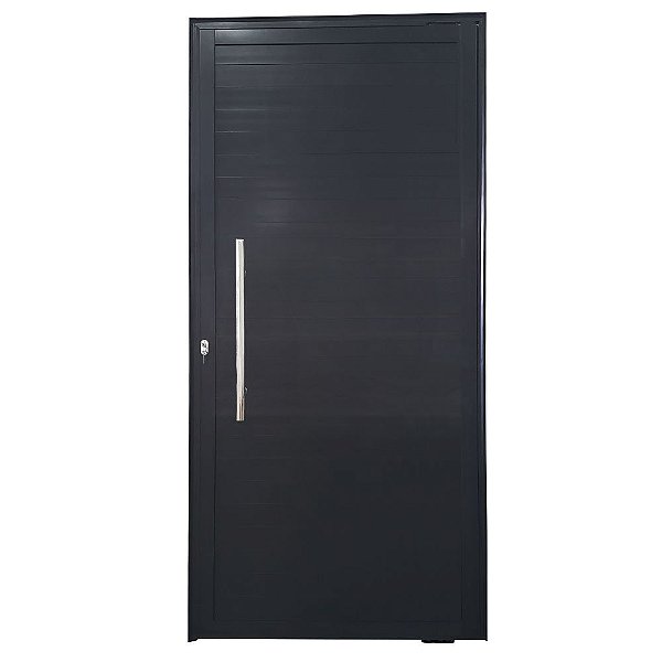Porta Pivotante de Alumínio Preto Com Puxador Linha 25