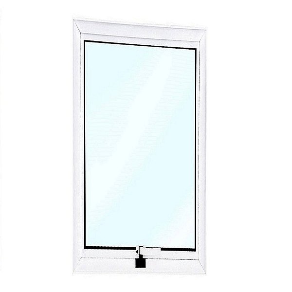 Janela de Alumínio Branco Vitro Maxim Ar Linha 25 80 x 60 (Altura x largura) Vidro Mini-Boreal - FJR Distribuição