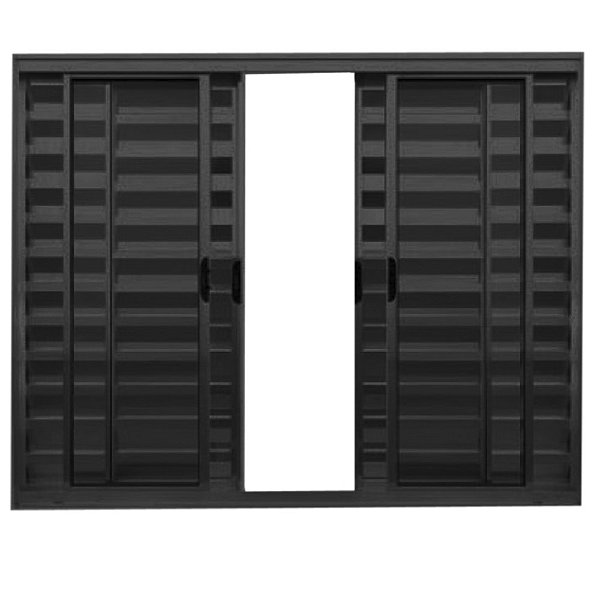 Janela Veneziana 6 Folhas Alumínio Preto Modular